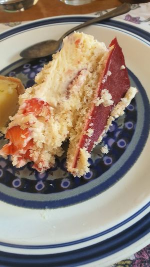 A slice from the fraisier - at home at La Mauvaise Herbe in Paris