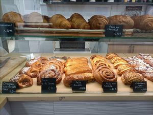 Some different pastries at La Mauvaise Herbe in Paris
