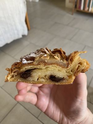 Pain au chocolat aux amandes  at La Mauvaise Herbe in Paris