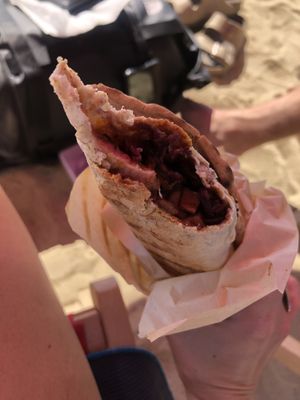 Vegan Tandoori Wrap at the beach - very yummy   at Krokodü am CopaBeach in Vienna