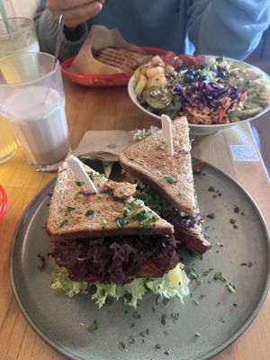Club Sandwich (Front) Delicious Grilled Cheese (Back), HappenPappen Salad   at HappenPappen in Hamburg