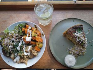 double potato salad and quiche at HappenPappen in Hamburg