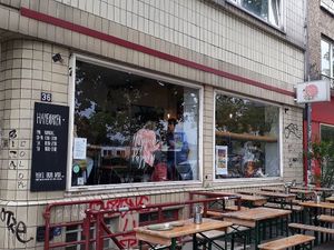 Front of restaurant at HappenPappen in Hamburg