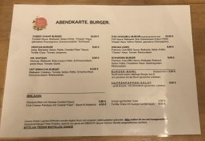 Abendkarte Burger at HappenPappen in Hamburg