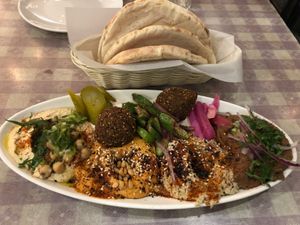 Mezze platter (sub Ful for Lebna to make it vegan) at Beit Rima in San Francisco