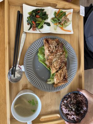 Grilled Crispy Eel in set menu  at Softly - 輕輕的 - 蔬食簡餐咖啡廳 in Lukang