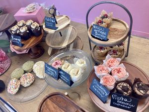 About half of their display case  at Sweet Haven Bakery in Citrus Heights