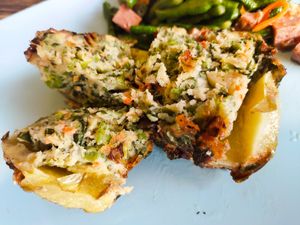 Texture of fried bitter gourd Yong Tau Foo superlicious at Eight Immortals Vegetarian 八仙素食园 - Jurong E in West Singapore