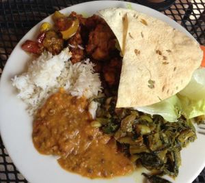 Buffet vegan food at Everest Cuisine in Rapid City
