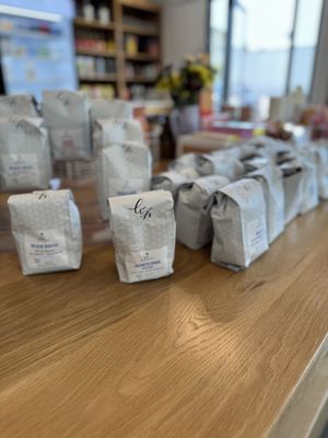 Coffee Display  at Lavender & Honey Espresso Bar in Redondo Beach