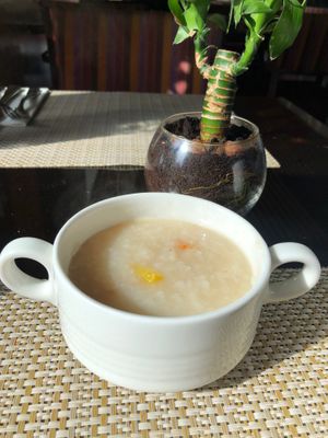 Rice congee at Artisan Kitchen in Abu Dhabi