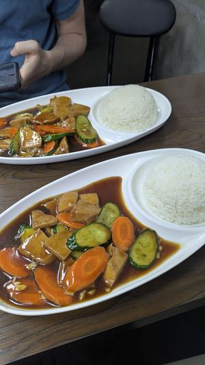 Ginger chicken at Vegan Lovers in Macau
