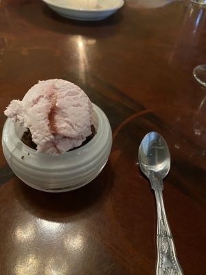 Taster menu Brownie and ice creamm  at The Priory Hotel in Louth