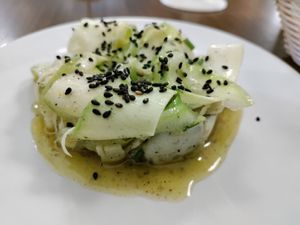 Zucchini noodles at La Mandragora in Valencia