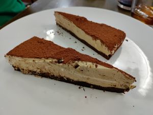 Tiramisu cake. So good! at La Mandragora in Valencia