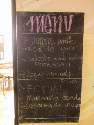 Menú of the day (dinner) at La Mandragora in Valencia