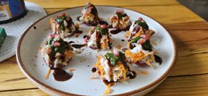 Beetroot Dahi Puri at Aahaar in Dharamshala