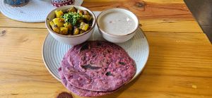 Aalu + Laccha Paratha at Aahaar in Dharamshala
