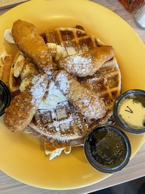 Chikn waffle with banana/cinnamon   at The Wafflery in Charlotte