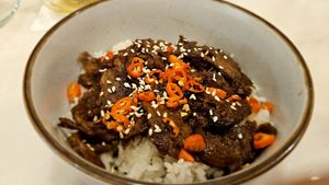 Gyutan donburi at Kynd Baker in Surabaya