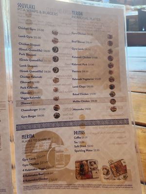 Menu at Kalamaki Greek Eatery in Anna