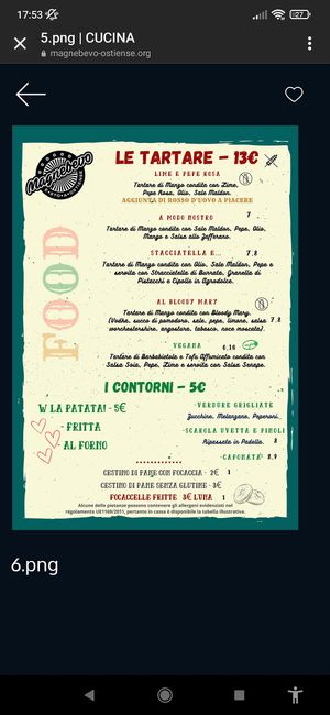 Menù at Magnebevo e sto a Ostiense in Rome