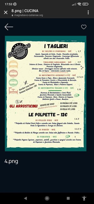 Menù at Magnebevo e sto a Ostiense in Rome