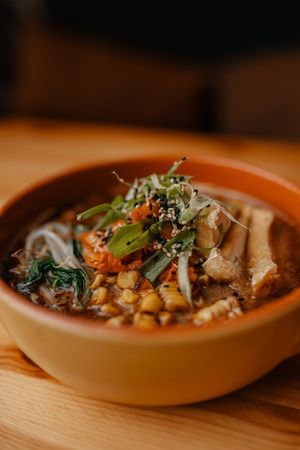 BBQ Kimchi Ramen at Nami Vegan Sushi - Pop Up in Haarlem