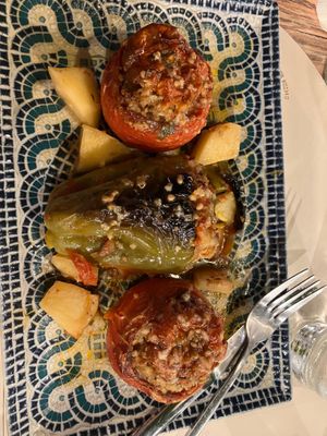 Stuffed vegetables- so good!!! at Kalagris Cafe Bar - Restaurant in Rhodes