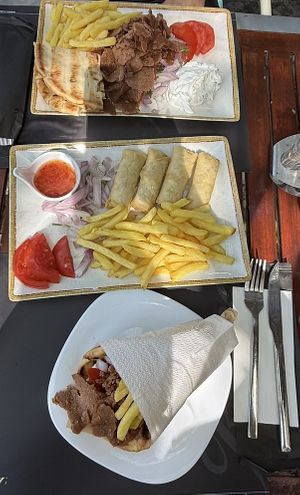 Vegan Gyros (Plate and Pita) and  Croquettes😄 at Kalagris Cafe Bar - Restaurant in Rhodes