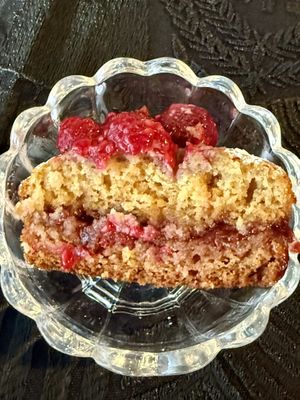 Half of vanilla cake  at Coquelicot Gallery and Cafe in Palatine