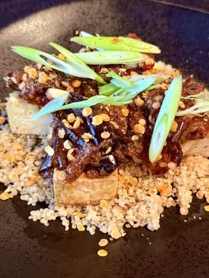  Baked Organic Tofu + Herbed Eggplant  at Coquelicot Gallery and Cafe in Palatine