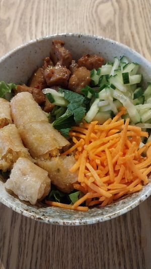 Amazing Vegan Bò bún with delicious vegan meat at DiDi in Paris