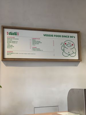 Menu board  at DiDi in Paris