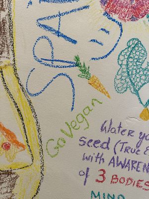 How will anyone know we’re vegan if we don’t write it on the wall?   at Joenats Treasure Fun Bar in Tabanan