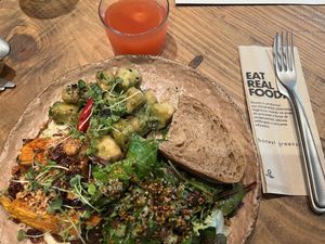 Tofu and sweet potatoes  at Honest Greens - Pedralbes Centre in Barcelona