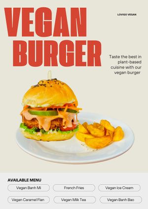 Yummy vegan burger at LoviGo Vegan in Da Nang