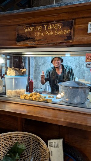 Kadek, the owner at Warung Tapas - Tahu Pak Sabar in Ubud