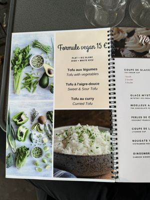 Vegan page in their menuu  at Croq' Nem Le Tai in Avignon