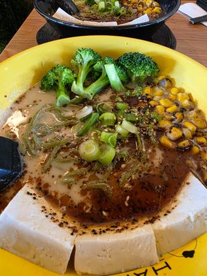 Garden Party Ramen (close up before mixing) at Harumama in San Diego