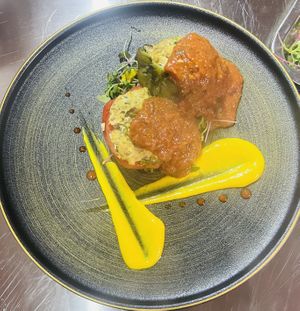 Bell peppers stuffed with mushrooms   at SU - Sapa Vegetarian Restaurant in Sapa