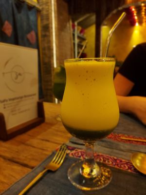 Mango Matcha smoothie at SU - Sapa Vegetarian Restaurant in Sapa