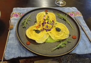 Mountain ravioli - main course. at SU - Sapa Vegetarian Restaurant in Sapa