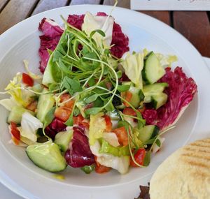 Beilagensalat mit veganem Dressing at Biergarten am Kocher in Kuenzelsau