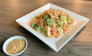 
Hoi An Asian Garden Salad
Farm-to-Table-Fresh Hoi An Vegetables with Chef Long's Fusion Creamy Vietnamese Peanut Vinaigrette Dressing
 at HoiAnPizza in Hoi An