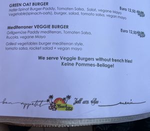 Vegan burgers  at Beachclub Zell am See in Zell Am See