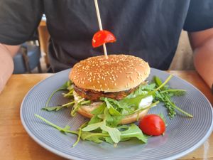 Vegan burger at Beachclub Zell am See in Zell Am See
