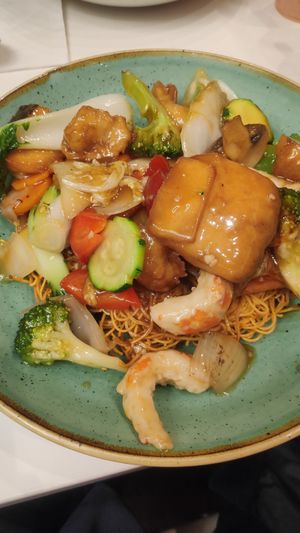 Special Mix of mock meats at Cafe Soya in Birmingham