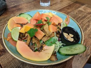Papaya noodle salad at Cafe Soya in Birmingham