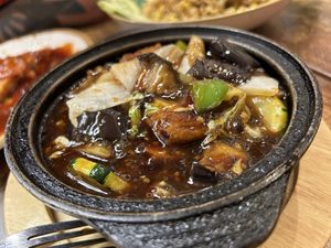Tofu and aubergine in black bean sauce   at Cafe Soya in Birmingham